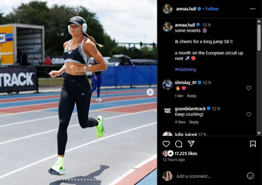 Screenshot of the Instagram post's comment section.
